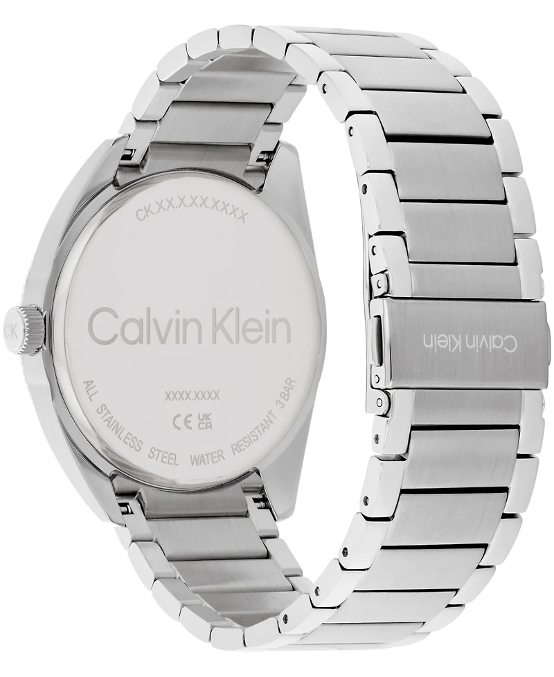 Calvin Klein Men's Progress Silver-Tone Stainless Steel Bracelet Watch 42mm