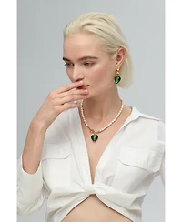 Esmee Glaze Heart Dangle Earrings