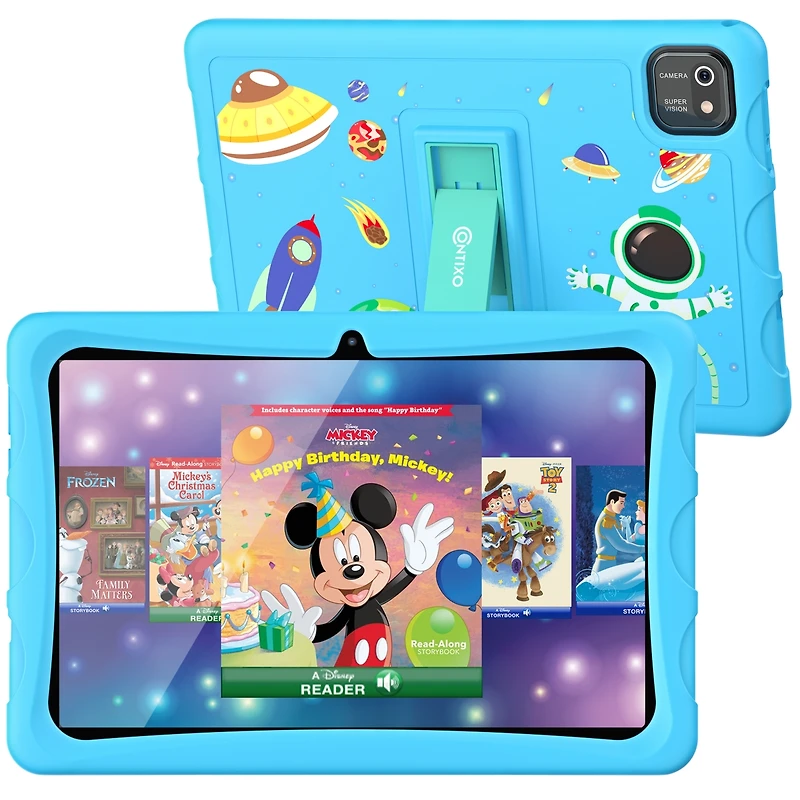Contixo 10" Android Kids Tablet 64GB, (2024 Model) Includes 80+ Disney Storybooks, Kid-Proof Case