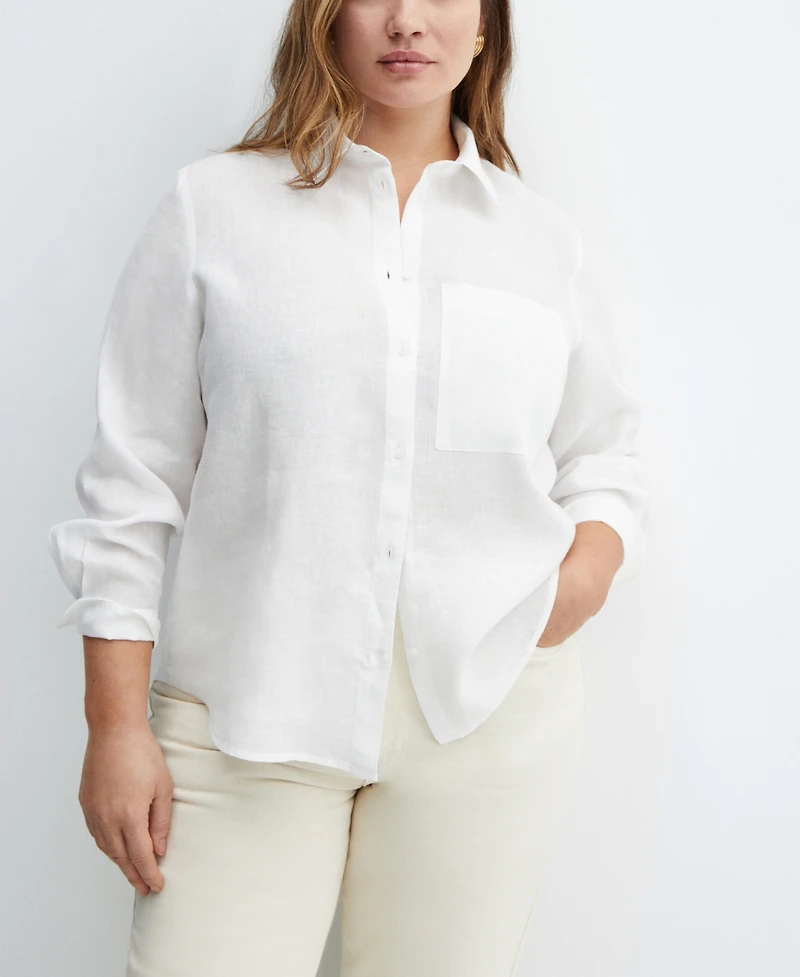 Mango Women's Linen 100% Shirt