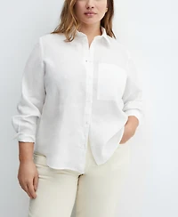 Mango Women's Linen 100% Shirt