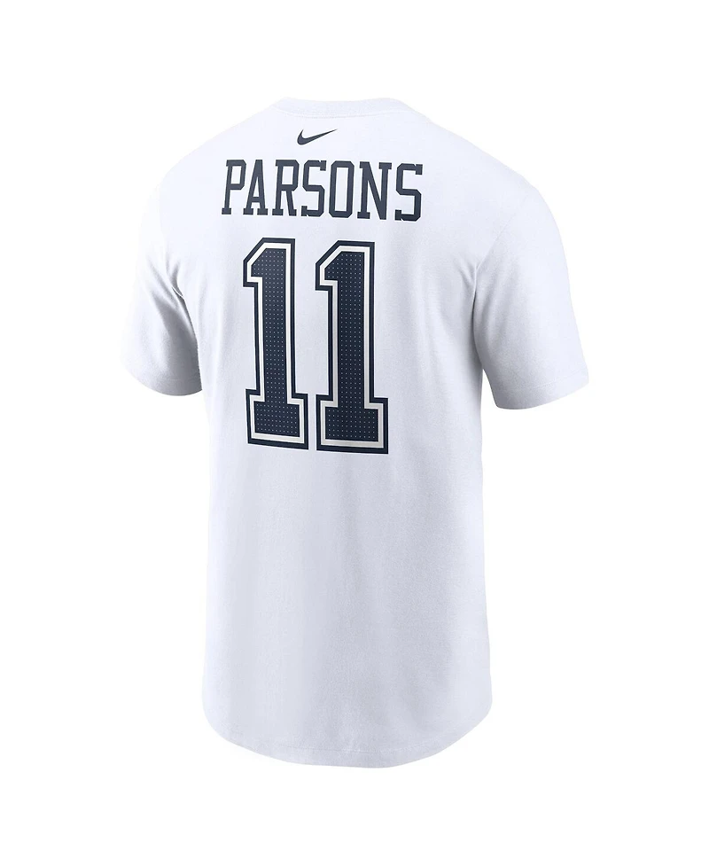 Men's Nike Micah Parsons White Dallas Cowboys Player Name and Number T-shirt