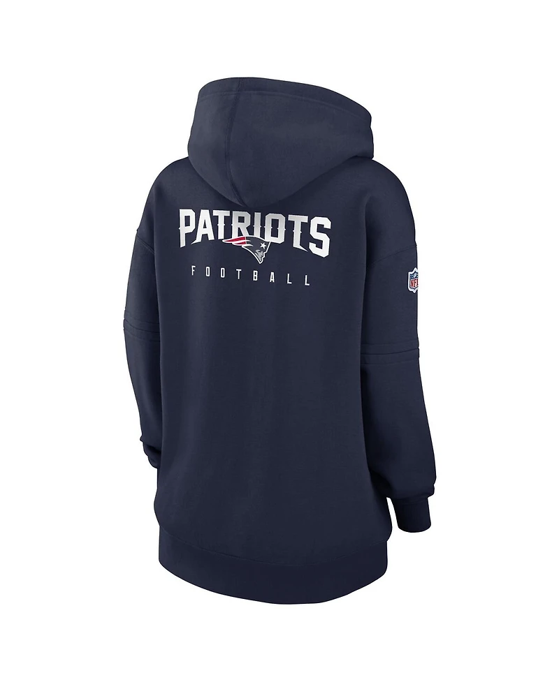 Women's Nike Navy New England Patriots 2023 Sideline Club Fleece Pullover Hoodie