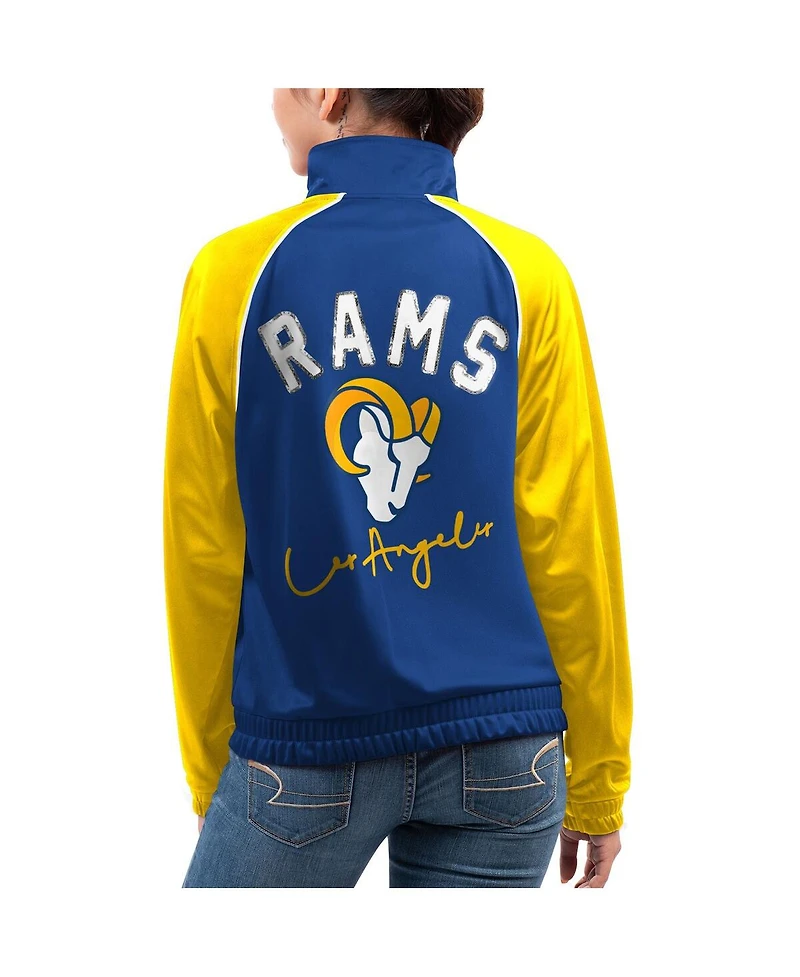 Women's G-iii 4Her by Carl Banks Royal Los Angeles Rams Showup Fashion Dolman Full-Zip Track Jacket
