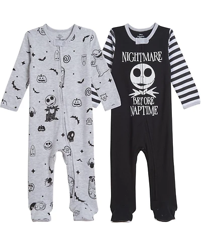 Nightmare Before Christmas Baby Boys Disney Jack Skellington 2 Pack Footed Coveralls