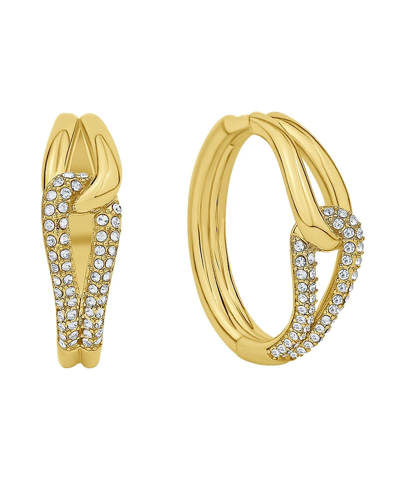 And Now This Crystal knot hoop earring