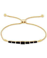 Onyx Baguette Bolo Bracelet in 14k Gold-Plated Sterling Silver