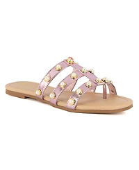 Juicy Couture Women's Zallymae Embellished Slide Flat Sandals