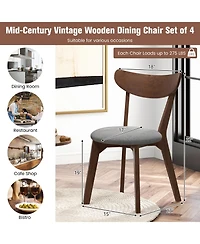 Inolait Set of 2 Dining Chairs Upholstered Curved Back Side