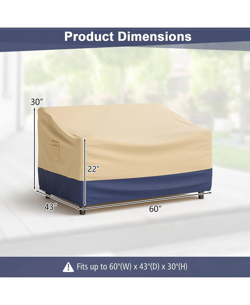 Patio Furniture Cover with Padded Handle and Click-Close Straps-60 x 43 x 30 inches