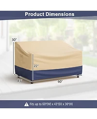 Patio Furniture Cover with Padded Handle and Click-Close Straps-60 x 43 x 30 inches
