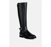 Women's Renny Buckle Strap Embellished Calf Boots