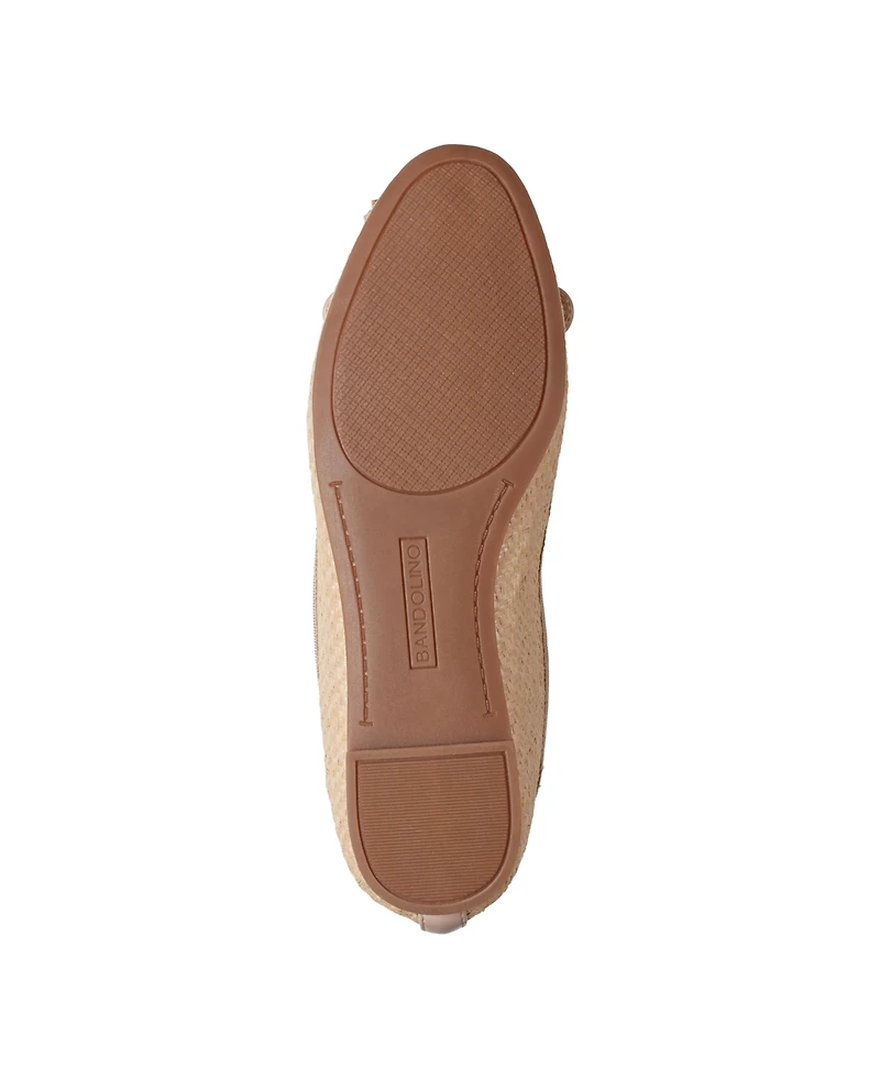 Bandolino Women's Paprika Bow Detail Ballet Flats - Light Natural Woven