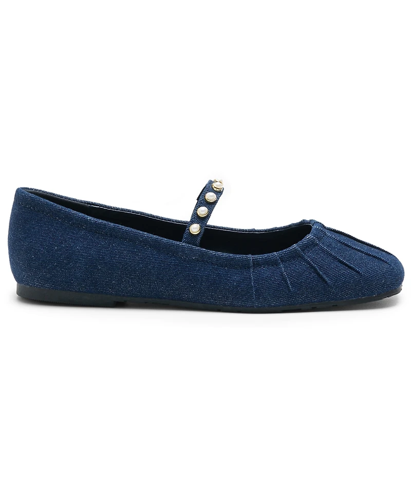 Kenneth Cole Reaction Women's Eimar Imitation Pearl Square Toe Ballet Flats