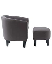 Convenience Concepts 26.25" Microfiber Churchill Accent Chair with Ottoman