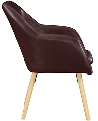 Convenience Concepts 25.25" Faux Leather Charlotte Wingback Upholstered Accent Armchair