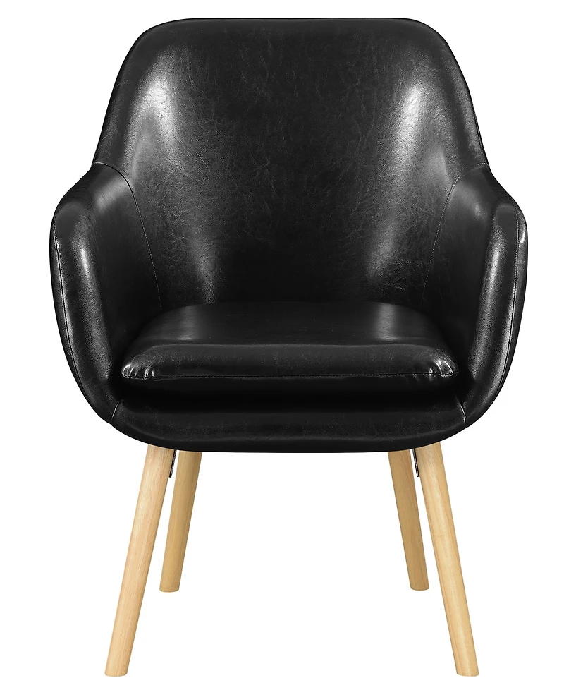 Convenience Concepts 25.25" Faux Leather Charlotte Wingback Upholstered Accent Armchair