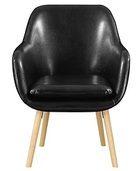 Convenience Concepts 25.25" Faux Leather Charlotte Wingback Upholstered Accent Armchair