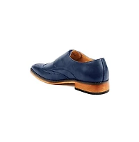 Gino Vitale Men's Monk Strap Brogue Dress Shoes