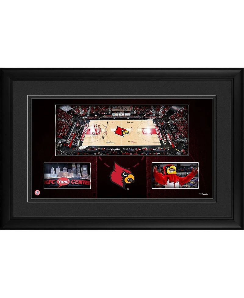 Louisville Cardinals Framed 10'' x 18'' Kfc Yum! Center Panoramic Collage