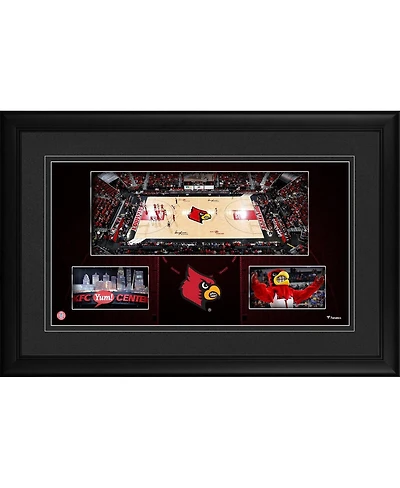Louisville Cardinals Framed 10'' x 18'' Kfc Yum! Center Panoramic Collage