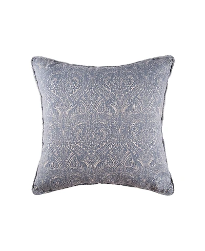 Desiree Damask Blue Cotton Decor Throw Pillow, 18" x 18"
