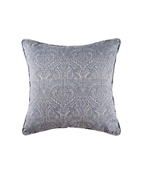 Desiree Damask Blue Cotton Decor Throw Pillow, 18" x 18"
