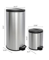 Oscar Round Step-Open Trash Can with Mini Trash Can