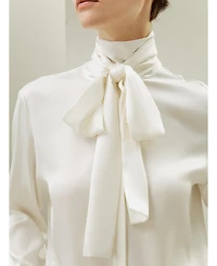 Lilysilk Women's Silk Turtleneck Ribbon Blouse