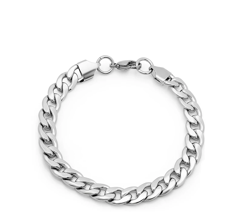 Steeltime Men's Silver-Tone Cuban Bracelet