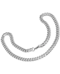 Steeltime Men's Silver-Tone Chain Link Necklace & Bracelet Set