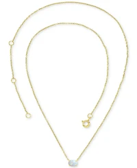 Lab-Grown Opal Oval Solitaire Pendant Necklace (3/4 ct. t.w.)