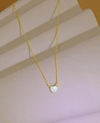 Lab-Grown Opal Solitaire Heart 18" Pendant Necklace (5/8 ct. t.w.)