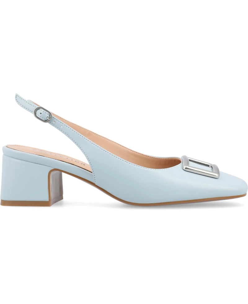 Journee Collection Women's Everlee Slingback Square Toe Pumps