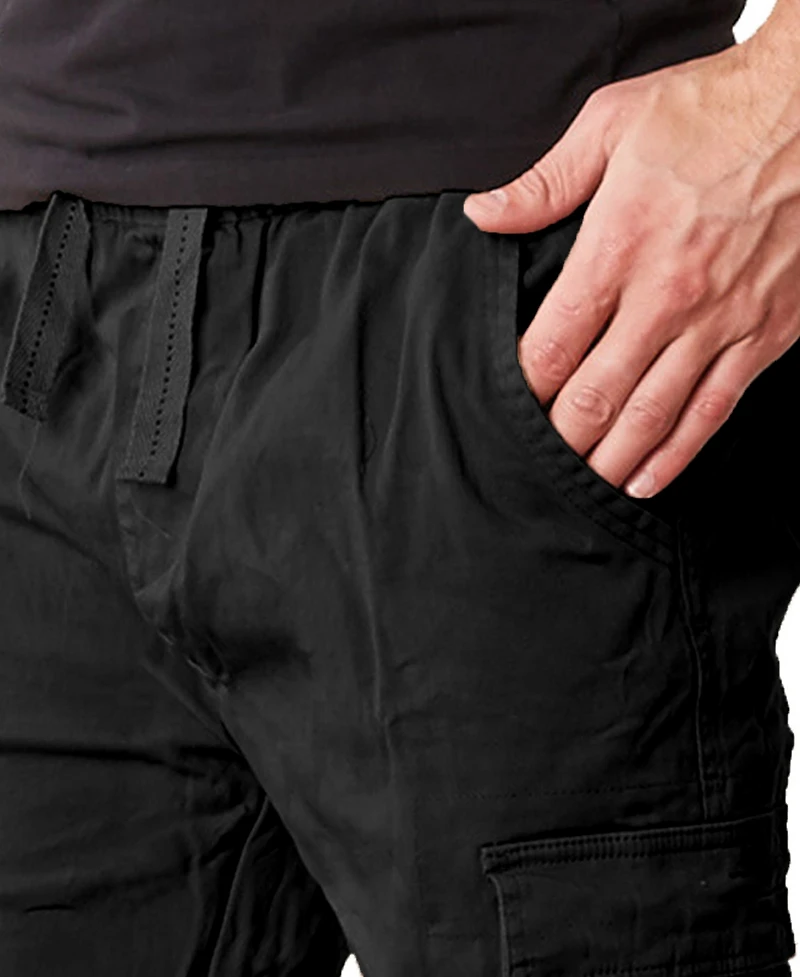 Galaxy By Harvic Men's Slim Fit Stretch Cargo Jogger Pants, Pack of 2