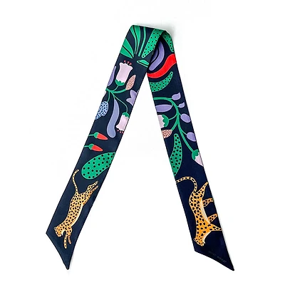 Jessie Zhao New York Silk Twilly Of Jungle Night
