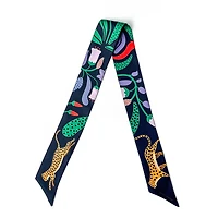 Jessie Zhao New York Silk Twilly Of Jungle Night