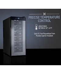 Ivation 12-Bottle Freestanding Thermoelectric Wine Cooler - Black