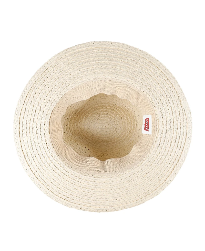 Levi's Men's Straw Panama Hat with Denim Washed Band