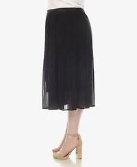 White Mark Plus Pleated Chiffon Midi Skirt