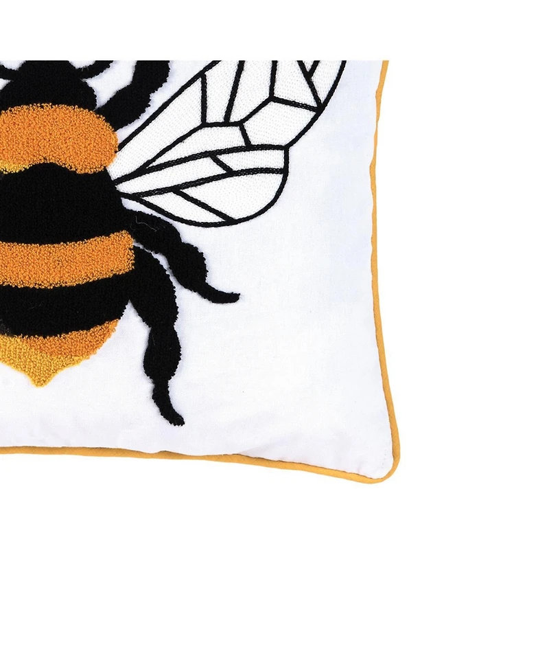 14" x 18" Spring Summer Bumble Bee Tufted Accent Throw Pillow