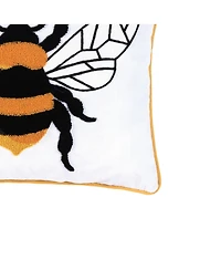 14" x 18" Spring Summer Bumble Bee Tufted Accent Throw Pillow
