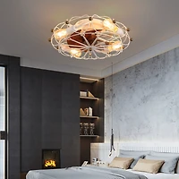 Streamdale Caged Ceiling Fan with Remote, Industrial Modern