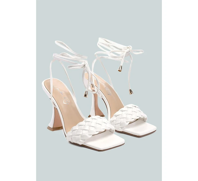 skora tie up spool heel sandals
