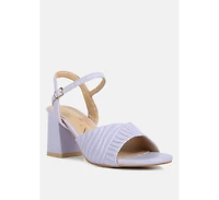 nicholas pleated strap block heel sandals