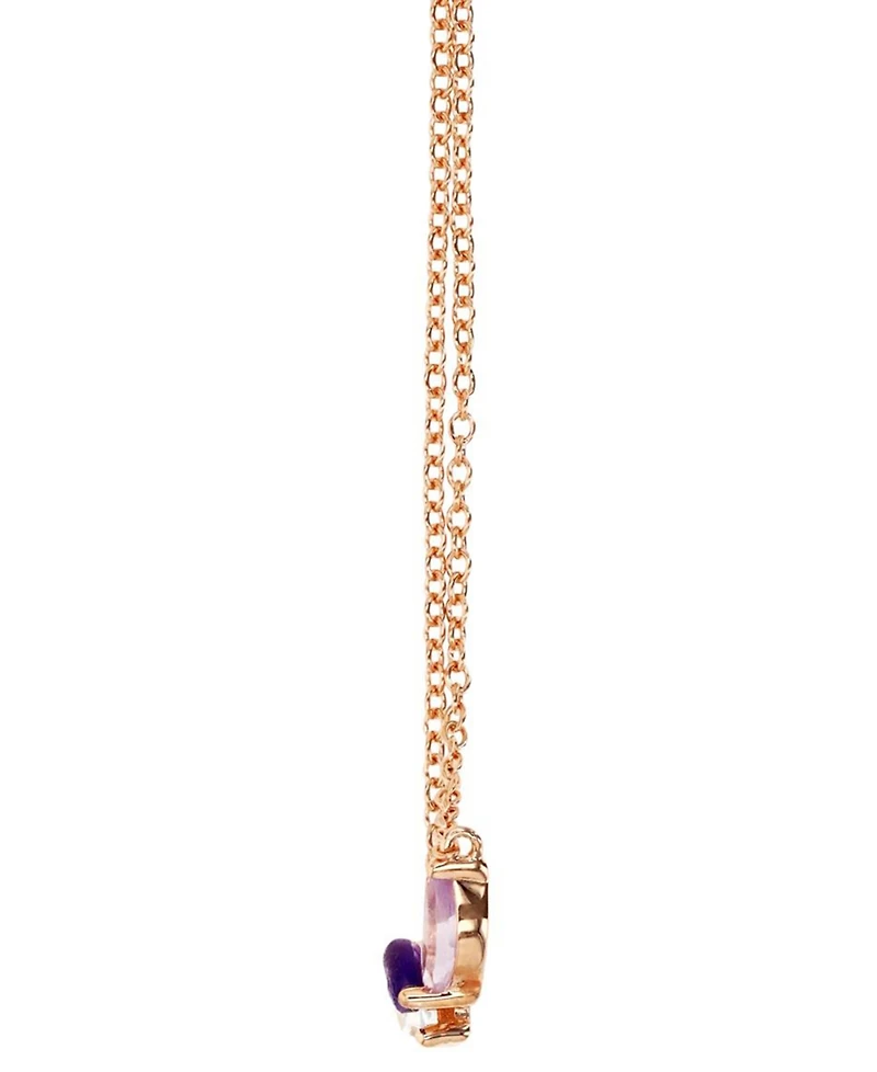 Multi-Gemstone Marquise Trinity 18" Pendant Necklace (3/4 ct. t.w.) in 14k Rose Gold-Plated Sterling Silver