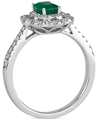 Le Vian Costa Smeraldas Emeralds (3/8 ct. t.w.) & Vanilla Diamond (1/3 ct. t.w.) Halo Ring in Platinum