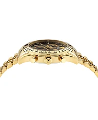 Versace Men's Swiss Chronograph Gold Ion Plated Stainless Steel Bracelet Watch 44mm