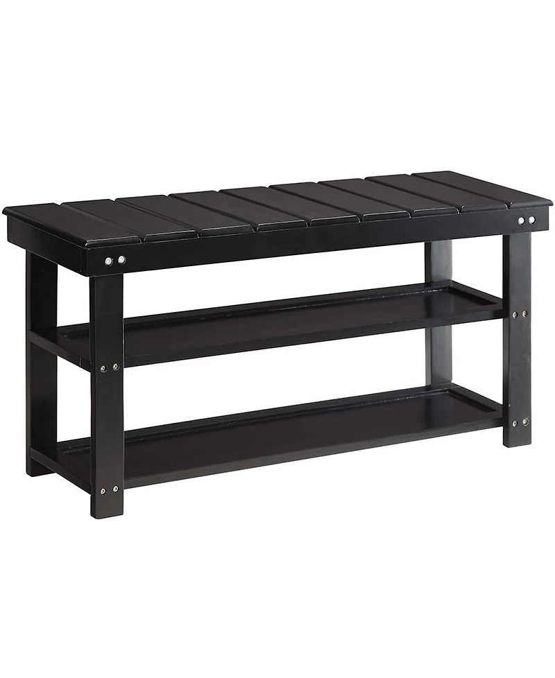 Convenience Concepts 35.5" Mdf Oxford Utility Mudroom Bench with Shelves
