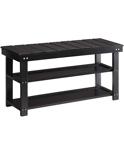 Convenience Concepts 35.5" Mdf Oxford Utility Mudroom Bench with Shelves